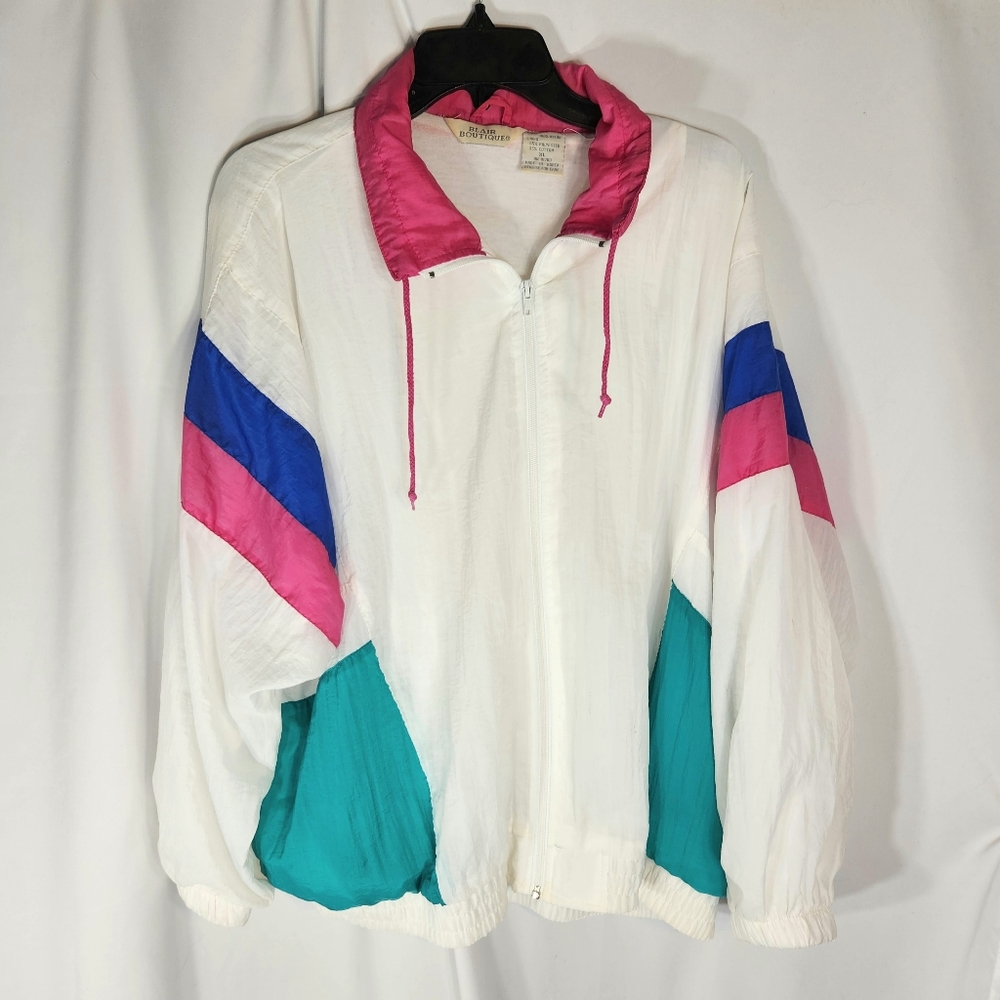 Vintage 80s / 90s Y2K Blair Boutique Nylon Full Zip Jacket Size XLarge